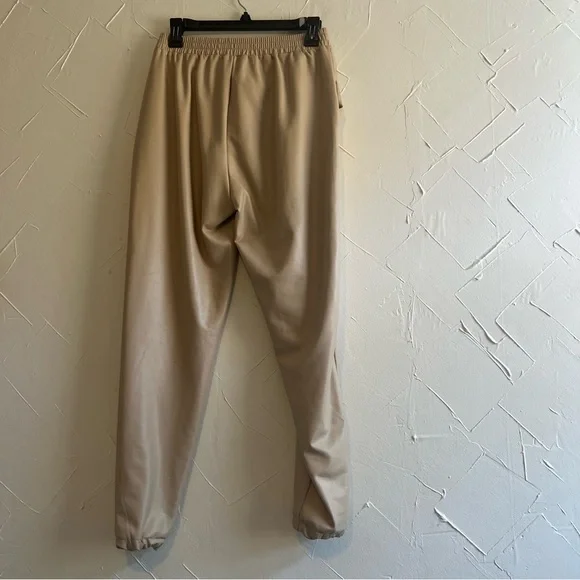 21 Saints Women's Faux leather Cream High Rise Ankle Jogger Pants Size S - Picture 7 of 8